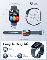 RUIMEN Smart Watch 1.85 In HD Screen SpO2 HR Sleep Monitor IP68 100+ Sports view 8