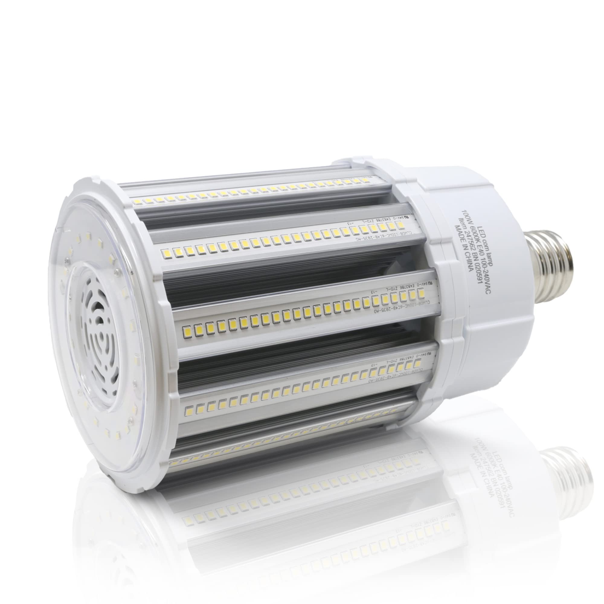 Bright Source LED Corn Light Bulb, E40, 100W, 13000lm, 360° Beam Angle, 6000K Daylight White, Replaces Metal Halide/Son/HID/HPS for Large Spaces/Street/Parking/Garage/Warehouse & Factory