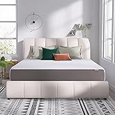 Amazon Basics Memory Foam Mattress, Soft Plush Feel, Breathable, 12 Inch, King, White/Grey