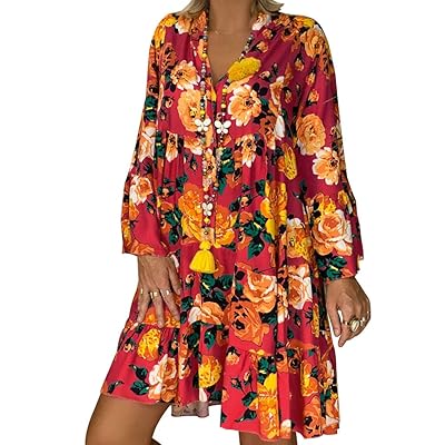 WENOVL Holiday Dresses for Women,Womens Ladies Loose Jamaica