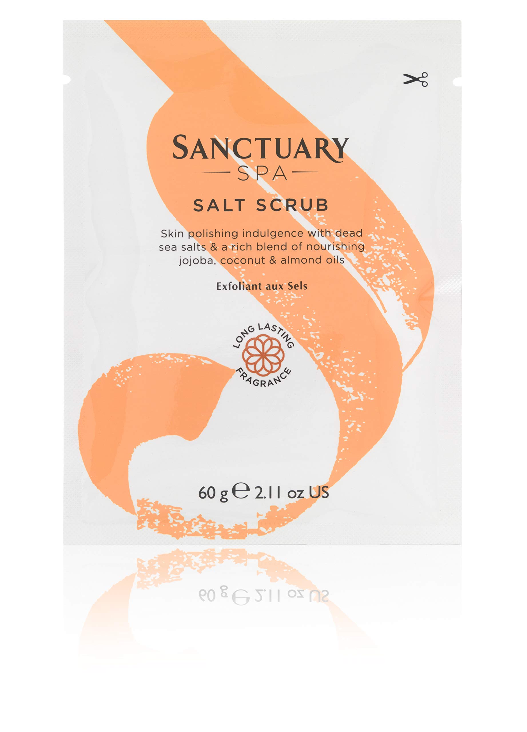 Sanctuary Spa Salt Body Scrub Sachet, Exfoliating Dead Sea Salt with Natural Oils, Vegan and Cruelty Free, 60g