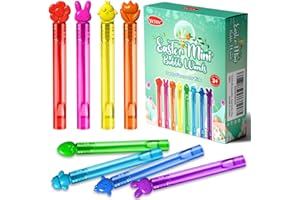 VKTEN 32Pcs Easter Mini Bubble Wands Assortment 8 Colors 8 Styles Easter Bubble Party Favors for Kids, Bubbles for Kids, Easter Toys Gifts, Easter Basket Stuffers Fillers