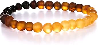 Bracelet 6 Rangs En Ambre Naturel De La Baltique - Fait Main En Lituanie - Fermoir Réglable