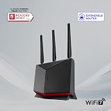 ASUS RT-BE86U Dual Band WiFi 7 Router 6800Mbps AI Mesh VPN Security view 2