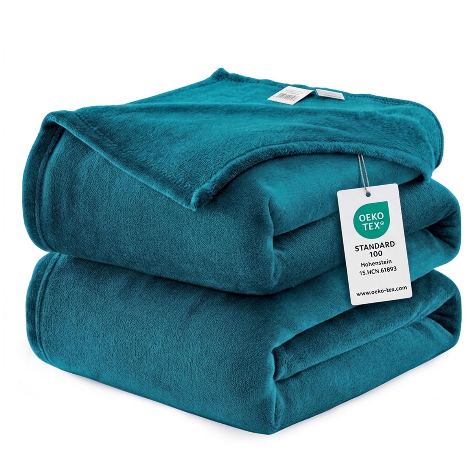 WAVVE Fleece Blanket Queen Size XL Teal 7ft x 8ft - Fluffy Soft Warm Versatile Large Throw Blanket for Bed/Sofa/Couch, 220x240 cm