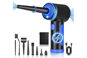 OFISPEED Compressed Air Duster 100000RPM, 3 Speeds Powerful Cordless Air Duster, Dust Cleaner, Portable Air Blower for Cleaning Computer Keyboard PC-Rechargeable (Blue)