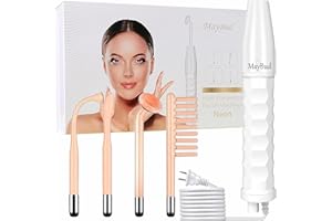 MayBud Portable Handheld High Frequency Facial Wand Skin Machine Acne Treatment Device Beauty Instrument with Glass Packaging