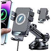 Wireless Car Charger, MOKPR 15W Fast Charging Auto-Clamping Car Phone Holder Wireless Charger Air Vent Car Phone Mount fit fo