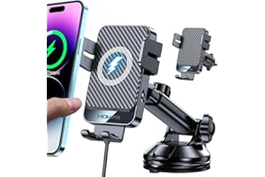 Wireless Car Charger, MOKPR 15W Fast Charging Auto-Clamping Car Phone Holder Wireless Charger Air Vent Car Phone Mount fit fo