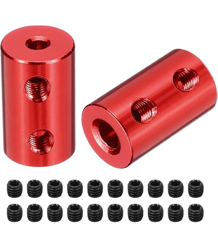 MECCANIXITY Rigid Shaft Coupler 6.35mm To 7mm – Steel Connector For 3D Printers, DIY Encoders & Servo Motors (25x20mm, With M5 Screws)