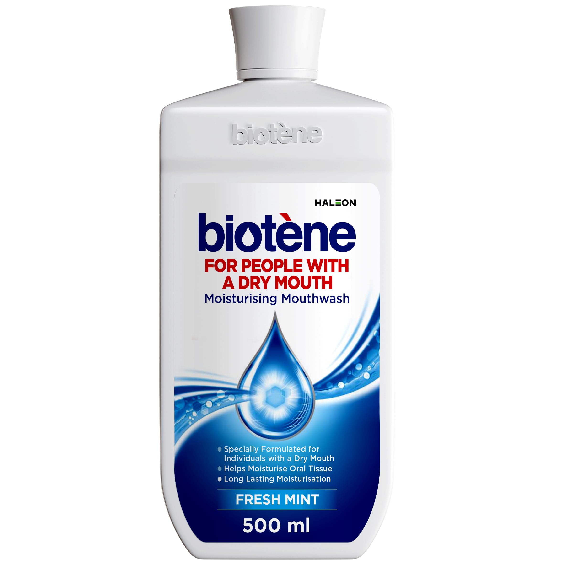 Biotène Dry Mouth Mouthwash, Moisturising & Alcohol Free Oral Wash, for Dry Mouth Relief, 500ml