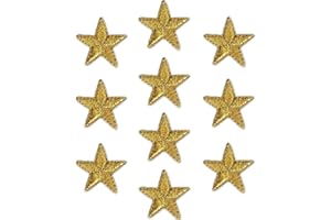 Laughing Lizards Iron On Star Patches Embroidered Patch Applique Embellishments for Clothing, Jackets, Backpacks, and Decorations (Gold, 1")