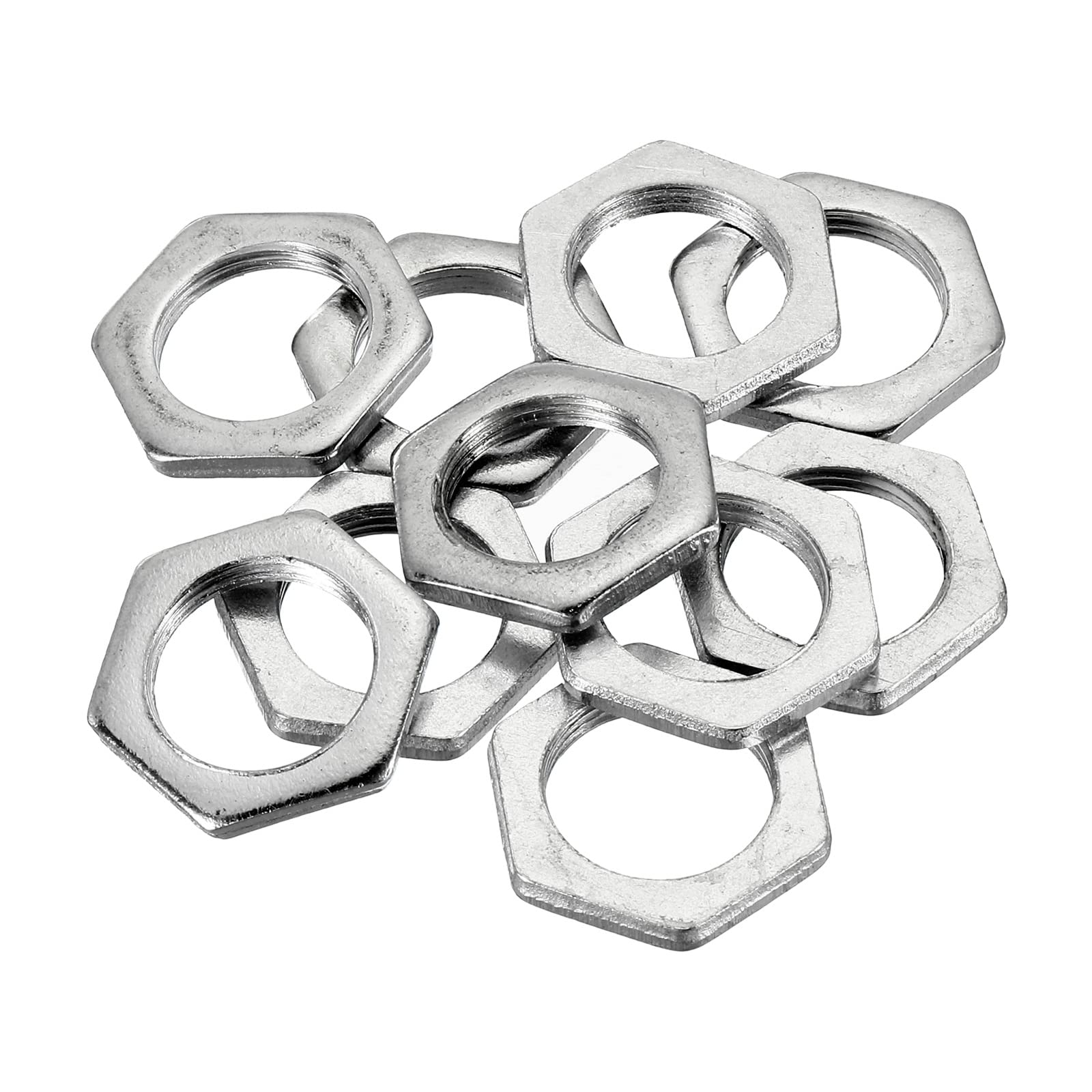 PATIKIL M16 x 1.0 Steel Hex Nuts, 10 Pack Metric Thread Zinc Plated Finished Hardware Nuts Screw Bolt Fasteners 3mm Height