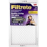 Filtrete 16x25x1 Furnace Filter, MPR 1500, MERV 12, Healthy Living Ultra-Allergen 3-Month Pleated 1-Inch Air Filters, 2 Filte