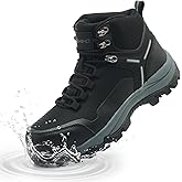 Kezhiho Waterproof Steel Toe Boots for Women Wide Width Non Slip Work Boots Lightweight Slip Resistant Safety Shoes Indestructible Construction Composite Toe Sneakers