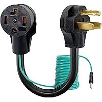 Dryer Adapter Cord, 4 Prong to 3 Prong Dryer Adapter Cord Convert 4 Prong Dryer Plug to 3 Prong Wall Outlet, Nema 10-30P…