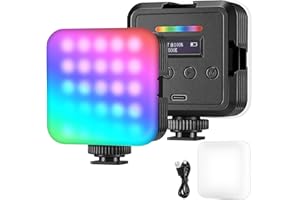NEEWER Magnetic RGB Camera Light, 360° Full Color RGB61 Small LED Panel Video Light with 3 Cold Shoe Mounts/CRI 97+/20 Scene Modes/2500K-8500K/2000mAh Portable Recording Photography Selfie Lighting