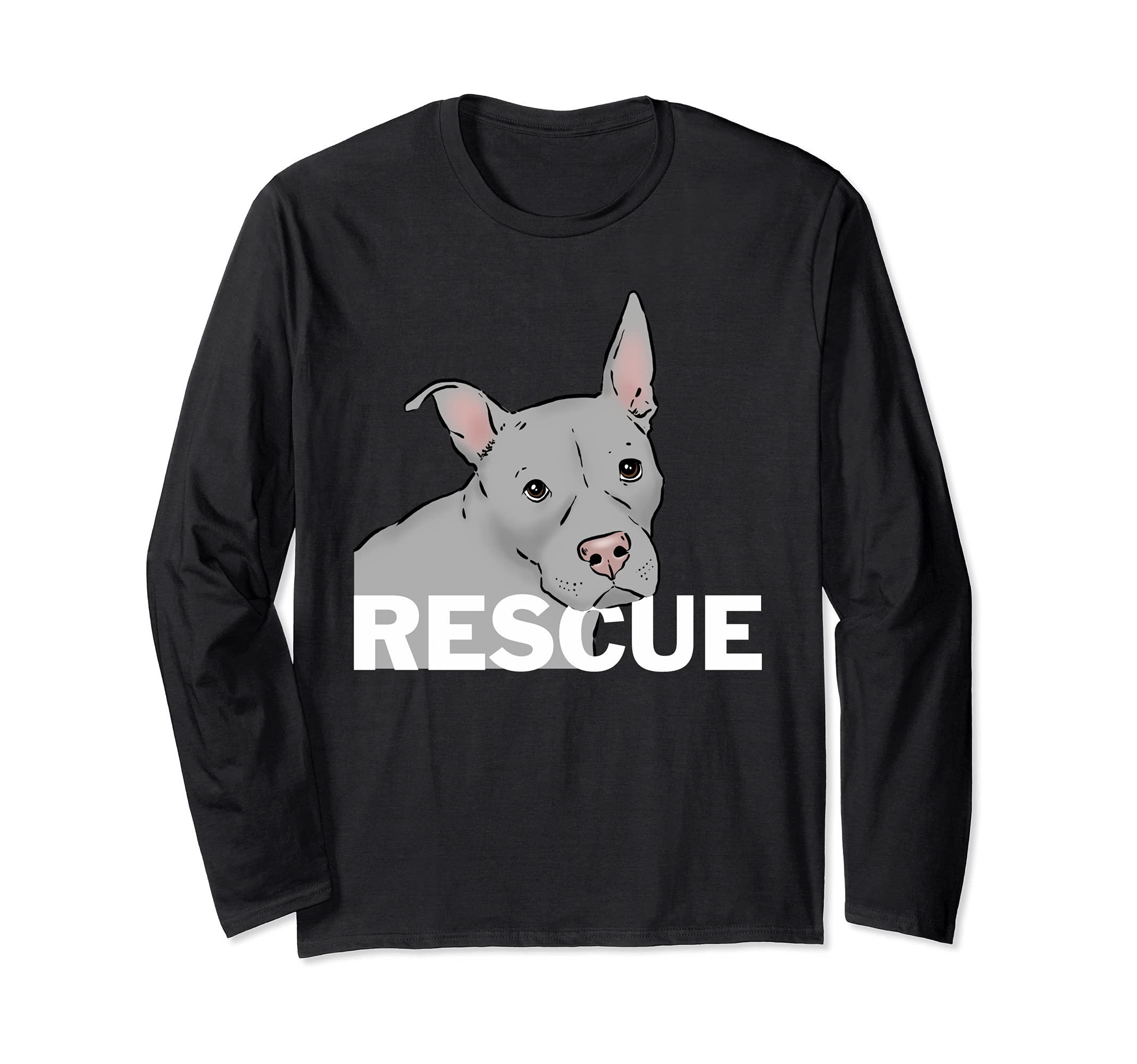 Rescue Pit Bull, Sweet Pittie, Pit Bull Lover, Dog Adoption Long Sleeve T-Shirt