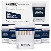 Identify Diagnostics 10 Panel Urine Drug Test Cup Kit - 5 Pack | Multi-Drug Rapid Test Kit Screens: AMP, BAR, BZO, COC, MET, MOP, MTD, OXY, PCP, THC