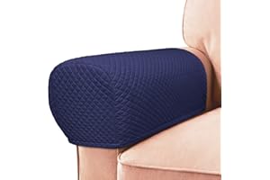 Roytub Stretch Couch Arm Covers, Breathable Armrest Covers for Sofas and Chairs Arm Covers Keep Home Clean, Scratch-Resistant Sofa Arm Covers Protect and Decorate Your Sofa(Medium, Navy, 2PCS)