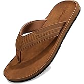 AX BOXING Mens Flip Flops Leather Thong Sandals Casual Comfort Slides Slippers
