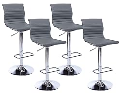 DM Furniture Swivel Bar Stools with Back Set of 4