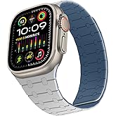 ZZDZZ Compatible with Apple Watch Band 49mm 46mm 45mm 44mm 42mm 41mm 40mm 38mm, Silicone Magnetic Adjustable Loop Strap for iWatch Ultra 3/2/1 SE3 Series 11 10 9 8 7 6-1 (49/46/45/44/42, Gray Blue)