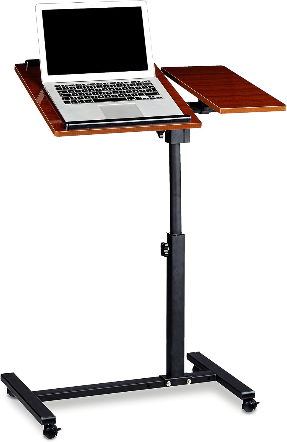 Relaxdays Laptop Table Height-Adjustable 95 x 60 x 40 cm Notebook Stand also for Lefties Sofa Table Side Table Laptop Desk with Wheels & Surface for Mouse with 2 Stop Bars