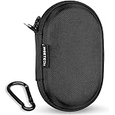 RISETECH Earbud Case Holder Wired Earphone Case Hard EVA Small Zipper Pouch Compatible with JBL SoundGear Sense, Soundcore V20i, v30i, AeroFit Open-Ear Headphones, TOZO O2 True Open Ear -with Clip
