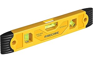 Firecore Magnetic Torpedo Level Tool, 9-Inch Shockproof Toolbox Level with 3 Bubble Spirit Level 45 90 180 Degree