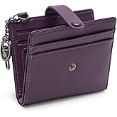 Alldaily Slim Keychain Wallet for Women, RFID Blocking Small Bifold Travel Credit Card Holder (Purple)