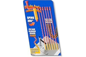 QWATUY 2025 New Upgrade Drain Snake Hair Drain Clog Remover Tool - Flexible Sink Drain Cleaner for Toilet Sewer Shower Kitchen Bathroom Tub Clogged Remover Tool, 6 Wands and Removable Handle