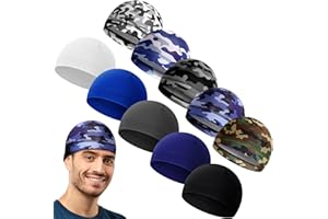 Tarpop 10 Pcs Men Skull Caps Cooling Welding Hard Helmet Liner Cycling Skull Caps Wicking Beanie Do Rag Head Wrap for Men