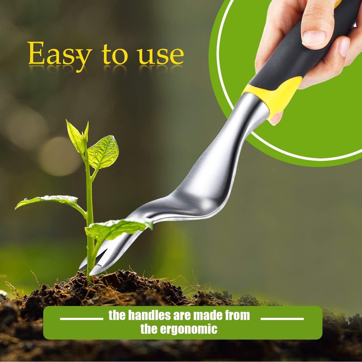 2 Pieces Hand Weeder Tool Garden Weeding Tools Garden Weeding Removal Gardening Weed Puller with Ergonomic Handle for Garden Lawn Farmland Transplant (Yellow) : Garden & Outdoor