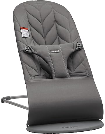 BabyBjörn Bouncer Bliss, Dark Gray Frame, Cotton, Petal Quilt, Anthracite
