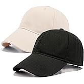 Mytephoon 2 Pack Cotton Plain Baseball Caps for Men Women, Adjustable Soft Blank Hat, Gift for Dad Mom Husband Wife