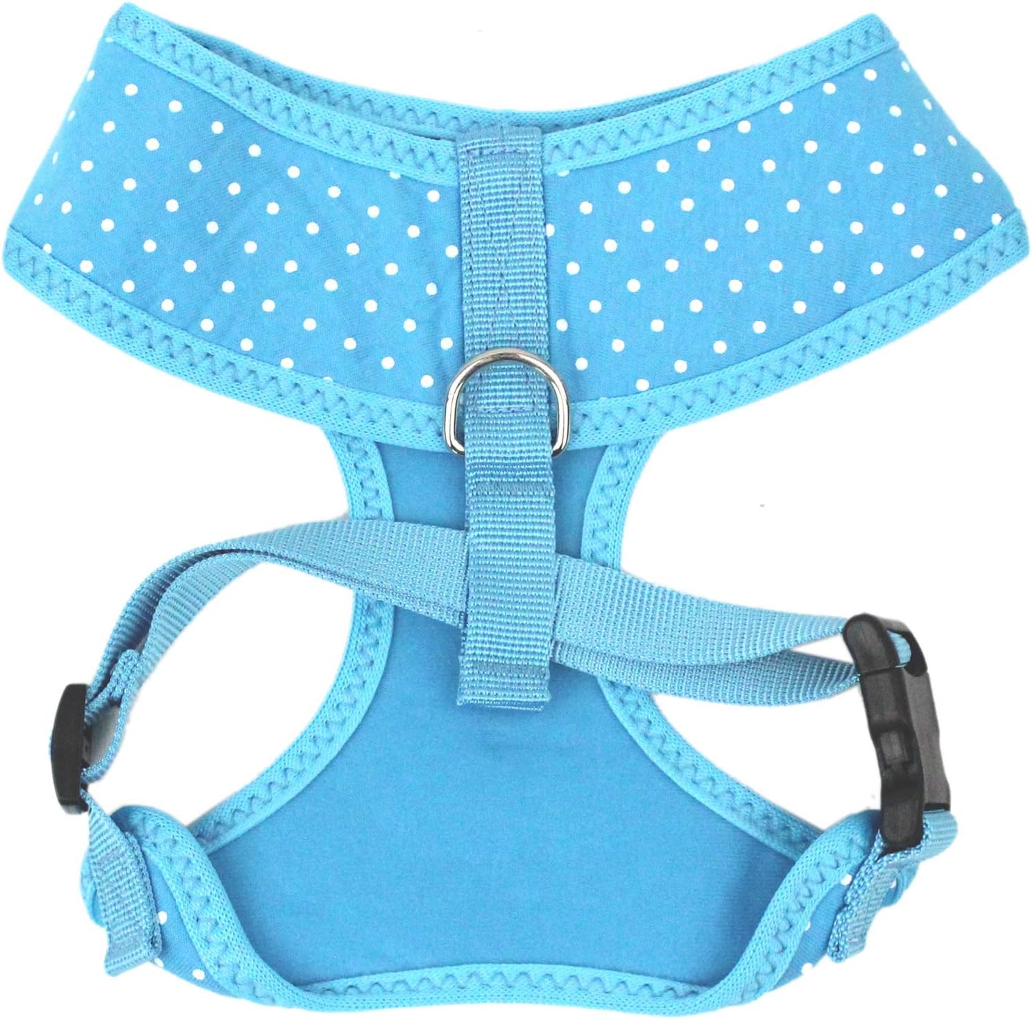 Parisian Pet Dog Cat Harness Vest, Light Pink, Polka Dot, Lilac, Black, Red, Green, Orange, Pink, Blue (XL, Blue Dots) - Image 3