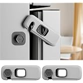 2 Pack Fridge Lock, Freezer Door Lock Child Safety, 3M Adhesive Hold | Sticky Adhesive for Secure Hold. Fits Upright Freezers, Ovens, Cabinets. Baby/Toddler/Pet Proof Latch.