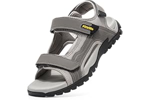 FitVille Mens Sandal With Arch Support Wide Toe Box Walking Athletic Sandals For Men Outdoor Summer Shoes Cushion Adjustable 