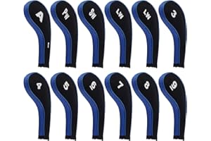 Andux Number Print Golf Iron Club Head Covers Long Neck with Zipper RH 12pcs/Set