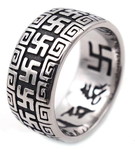 SAINTHERO Men's Vintage Stainless Steel Band Rings Gothic Devil