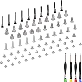 Risidamoy for iPhone 15 Complete Full Screw Set Replacement | Pentalobe Bottom Screws Inner Part Repair with 4 Screwdrivers for A3090 A2846 A3089 A3092