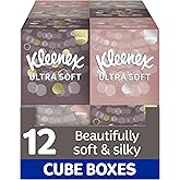 Kleenex Ultra Soft Facial Tissues - Pack of 12 Cube Tissue Boxes