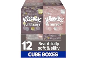 Kleenex Ultra Soft Facial Tissues - Pack of 12 Cube Tissue Boxes