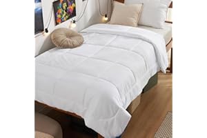 Bedsure Comforters Twin XL Size - Duvet Insert Lightweight Down Alternative Comforter Quilted All Season Duvet with 8 Tabs, Machine Washable, Gifts for Women, White, Twin XL 92 x 68 Inches