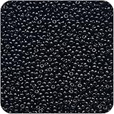 12/0 Black Tiny Glass Seed Beads Bulk, 2mm 4400 Pcs Craft Pony Beads for Jewelry Making, Friendship Bracelet, Hair Braiding, DIY Necklace Key Chain