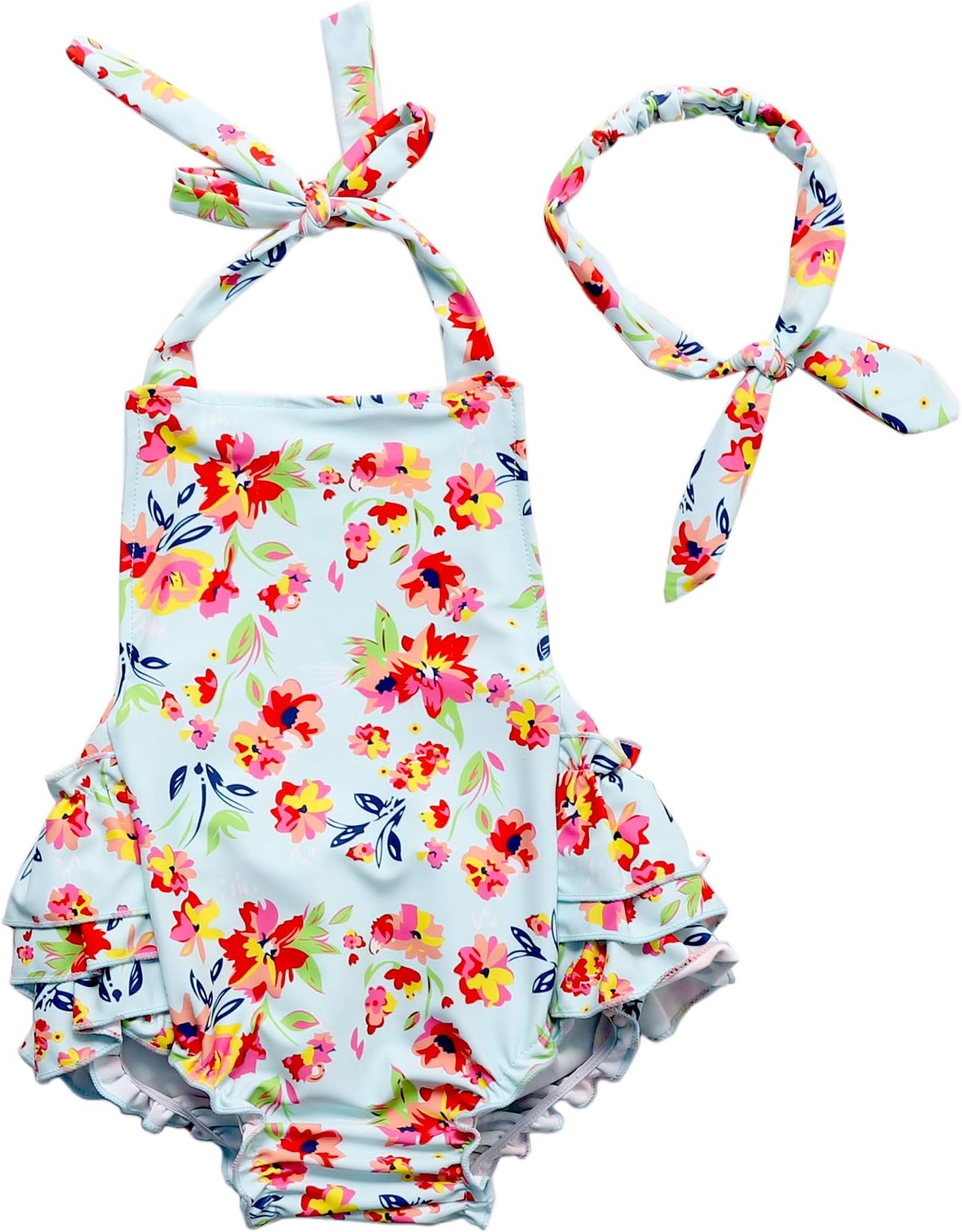 Dalary Little Girls Baby Girls Costumes Romper Swimming Dress with Headband