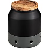 Cole & Mason Elmdon Ceramic Garlic Keeper | Ceramic Salt Cellar for Convenient Seasoning Storage, 2-Year Guarantee