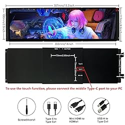 wisecoco 14.5 Inch LCD Touchscreen Monitor for Hyte