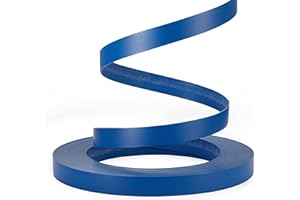 ZYJT PVC Edge Banding, 3/4" x 25ft Non Glued Chrome Blue Edge Banding for Table Cabinet Furniture Trim